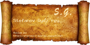 Stefanov György névjegykártya
